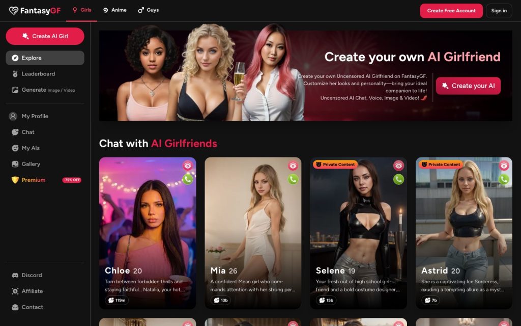 FantasyGF homepage