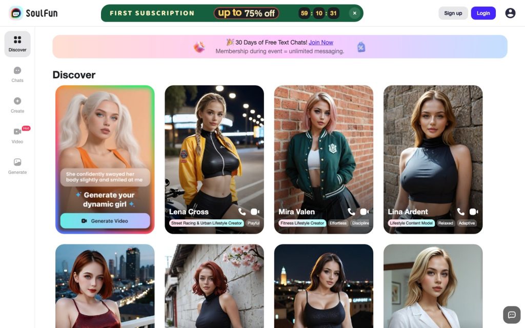 Soulfun AI homepage