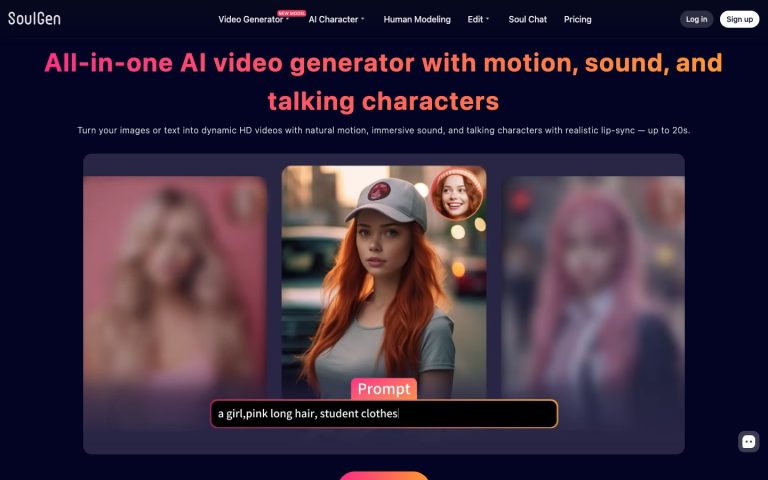 SoulGen homepage