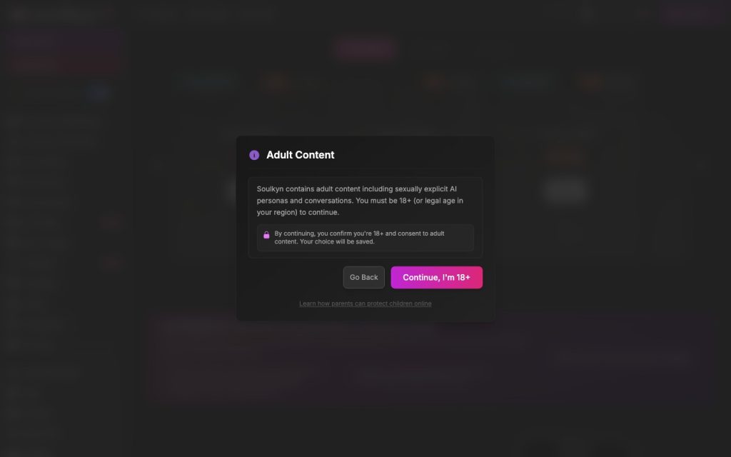 Soulkyn homepage