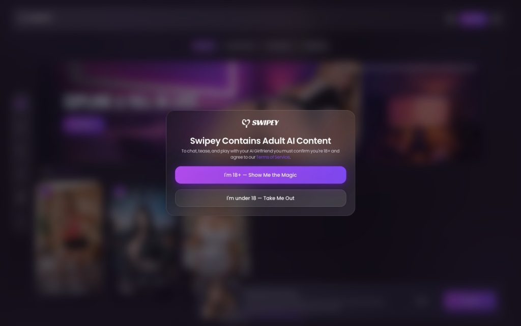 Swipey AI homepage