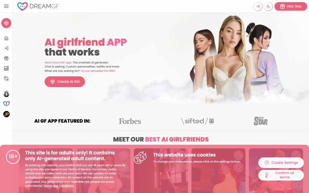 DreamGF homepage