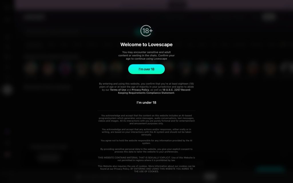 Lovescape homepage