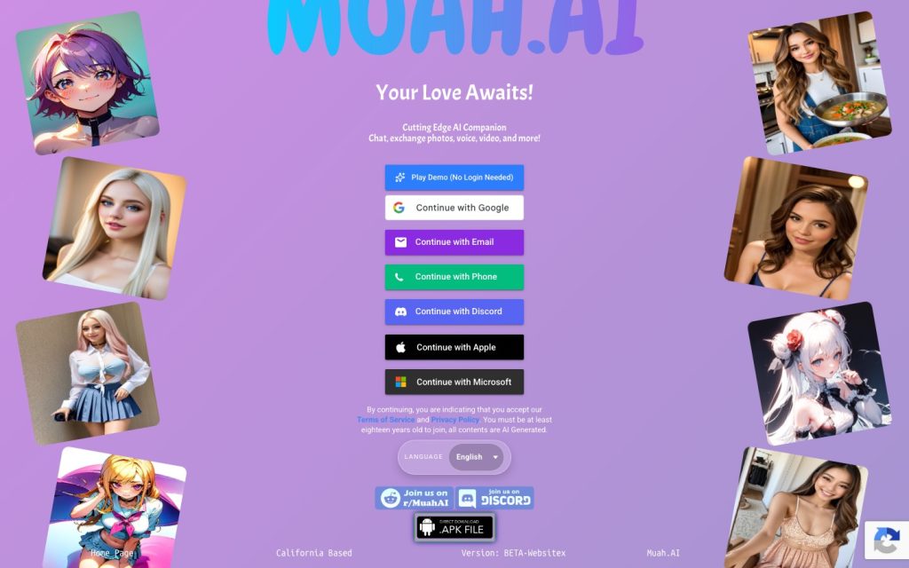 Muah.ai homepage